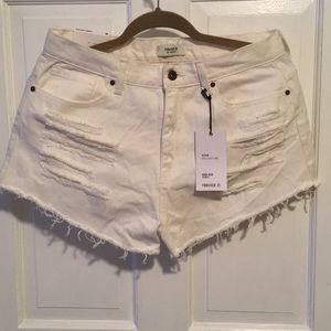High rise cut off shorts